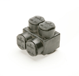 UV Black Covered Distribution Connectors, #10-350, 2.47 in L, 2..32 in W