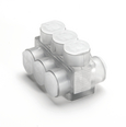 Aluminum Multiple Tap Connector, Clear Insulated, 4 Port, 2 Sided Entry, 10 AWG-350 kcmil, Al/Cu Rated.