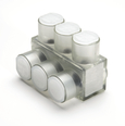 Aluminum Multiple Tap Connector, Clear Insulated, 3 Port, 1 Sided Entry, 10 AWG-350 kcmil, Al/Cu Rated.