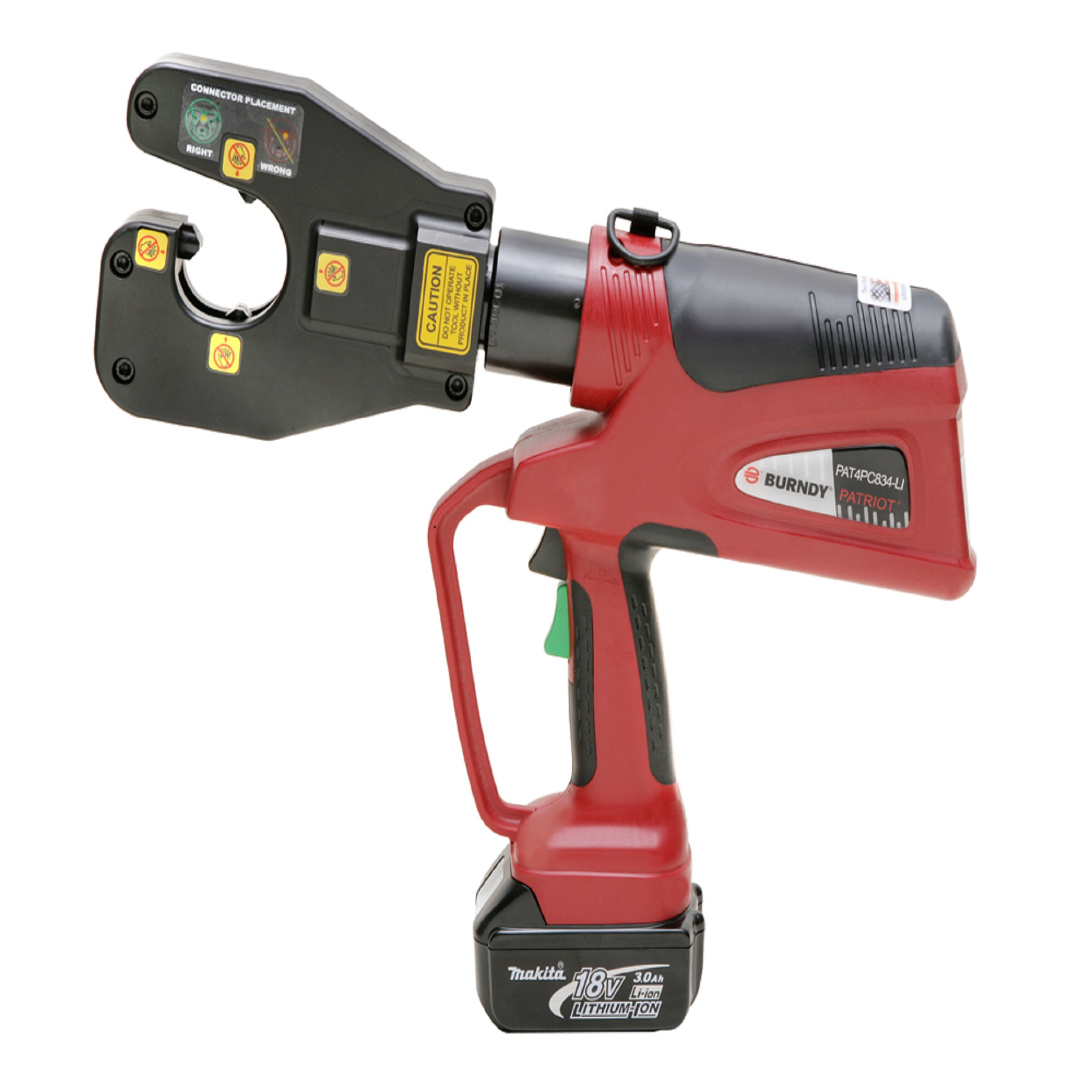 4 Point C-Head Dieless Tool, Hydraulic, 6 Ton, 18V Lithium Ion.