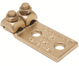 Product image for Burndy Q2A344N Copper Terminal, 4 Hole, 400-500 kcmil, 1/2" Stud, 1-3/4" Stud Hole Spacing, 2 Screws