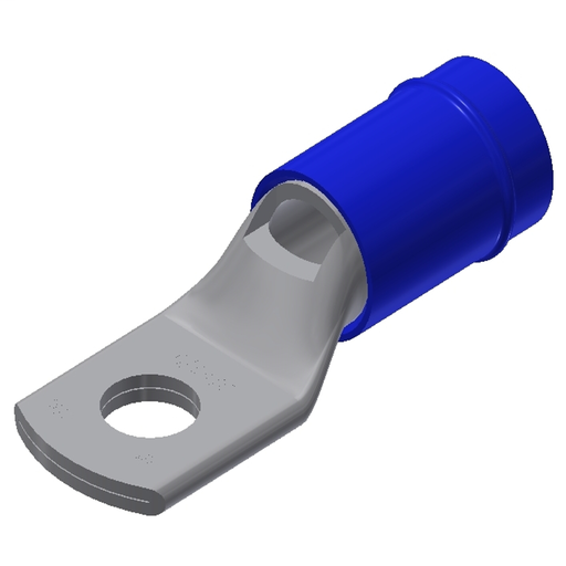 Product image for Burndy YAEV6CL1 Copper Lug, Ring Tongue, 1 Hole w/ Inspection Hole, 6 AWG, #8-#10 Stud, Insulated, Short Barrel, Tin Plated, 600 Volts Max