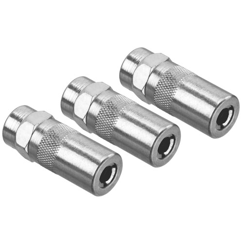 Heavy-Duty 1/8" NPT Grease Gun Coupler 3-Pack