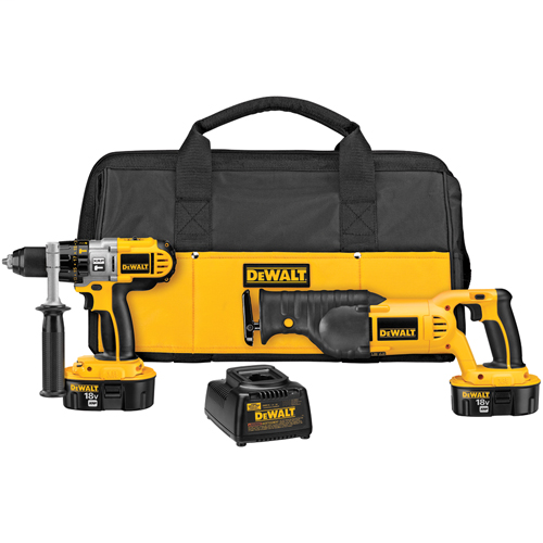 Product image for DeWalt DCK251X DeWalt 18 Volt 450 W XRP Battery Cordless Hammer Drill/Reciprocating Saw Combo Kit