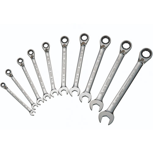 10 Piece Reversible Ratcheting Wrench Set (SAE)