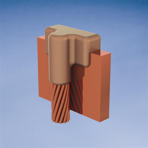 Product image for Erico LPJEK4L Cable to Lug or Busbar, LP, 1/4" x 3" and wider, 750 kcmil Concentric