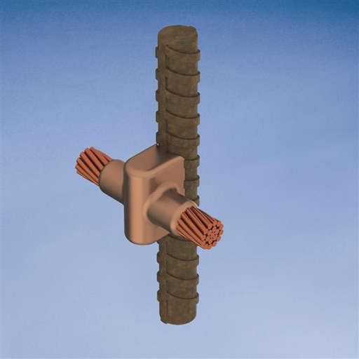 Product image for Erico RCE521L Cable to Rebar, RC, 13 mm, #4, #4 Concentric