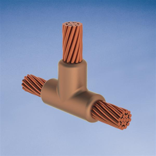 Product image for Erico TLR1V1V Cable to Cable, TL, #2 Concentric, 0.292" Conductor 1 OD, #2 Concentric, 0.292" Conductor 2 OD