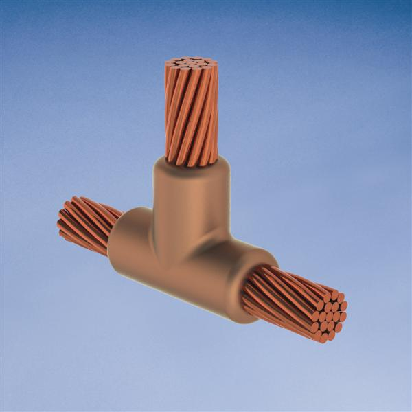 Product image for Erico TLR1V1V Cable to Cable, TL, #2 Concentric, 0.292" Conductor 1 OD, #2 Concentric, 0.292" Conductor 2 OD
