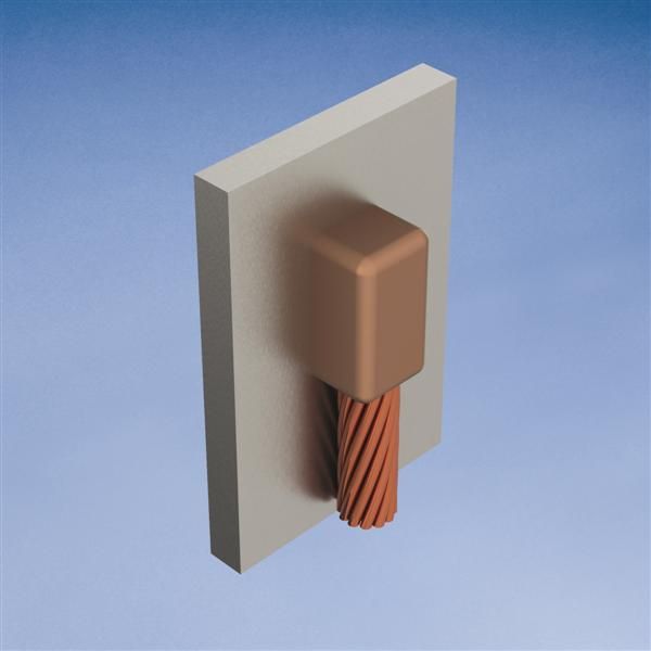 Erico VBC1T 2 AWG to 24 Inch Cable Down to Vertical Steel Surface Mold Erico VBC1T 2 AWG to 24 Inch Cable Down to Vertical Steel Surface Mold