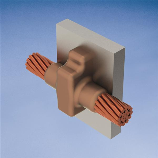 Product image for Erico VTD3Q Cable to Steel, VT, Steel Pipe or Flat Surface, 500 kcmil Concentric, 24" Min Pipe