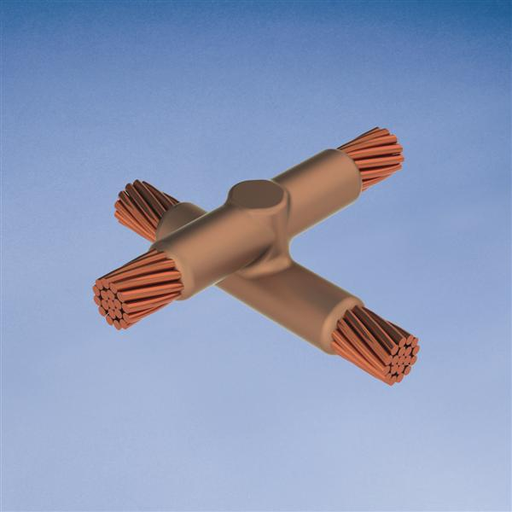 Product image for Erico XBM2Q1T Cable to Cable, XB, 4/0 Concentric, 0.528" Conductor 1 OD, #2 Solid, 0.257" Conductor 2 OD