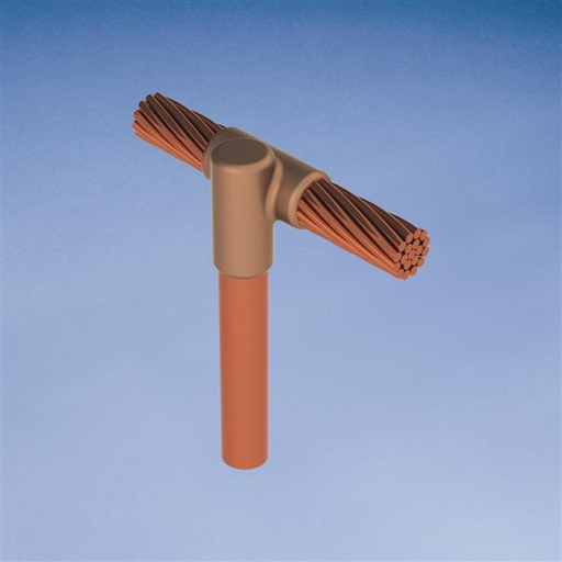 Product image for Erico HDGTC189F Cable to Ground Rod or Other Rounds, Heavy Duty, GT, Copper-bonded, 3/4" dia, 19/#9 Copperweld