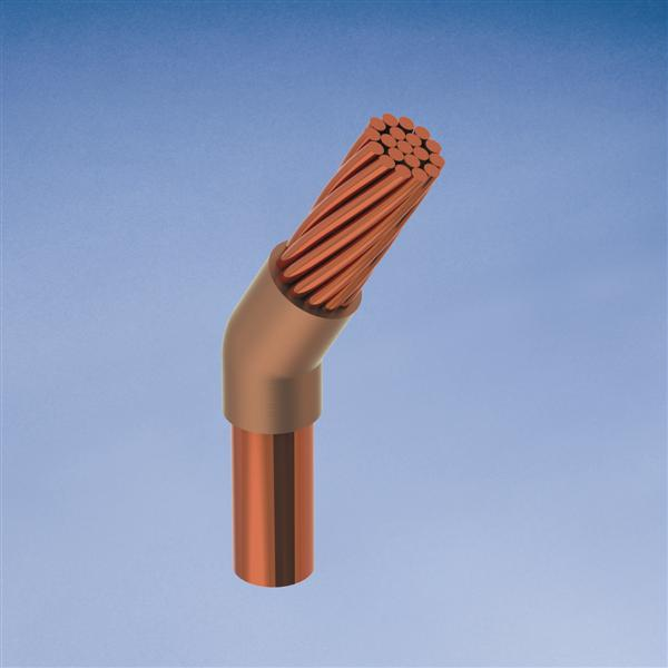 Product image for Erico GVR182Q Cable to Ground Rod or Other Rounds, GV, Copper-bonded, 0.75" dia, 4/0 Concentric