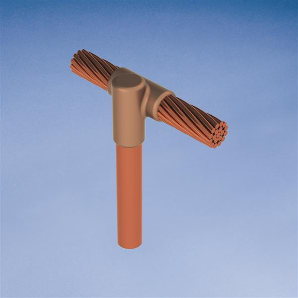 Product image for Erico GTC311L Cable to Ground Rod or Other Rounds, GT, Steel, 0.625" dia, #4 Concentric