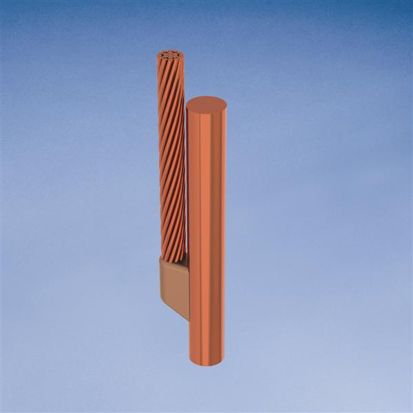 Product image for Erico GNR332G Cable to Ground Rod or Other Rounds, GN, Steel, 0.75" dia, 2/0 Concentric