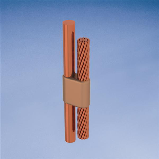 Product image for Erico GPR162Q Cable to Ground Rod or Other Rounds, GP, Copper-bonded, 0.625" dia, 4/0 Concentric