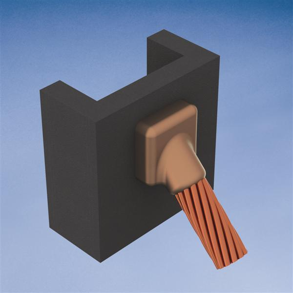 Product image for Erico CAVHT1G12 Cable to Metal Surface, Cathodic, VH, Cast Iron Pipe, #6 Solid, 12" Pipe