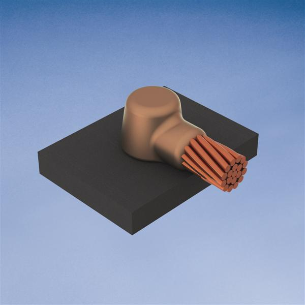 Product image for Erico CAHBA1G6 Cable to Metal Surface, Cathodic, HB, Cast Iron Pipe, #6 Solid, 6" Pipe