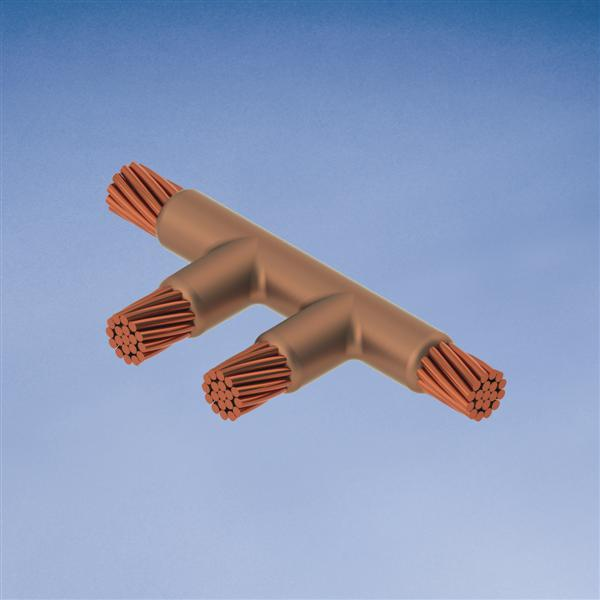 Product image for Erico TDC2C2C Cable to Cable to Cable, TD, 1/0 Concentric, 1/0 Concentric, 1/0 Concentric