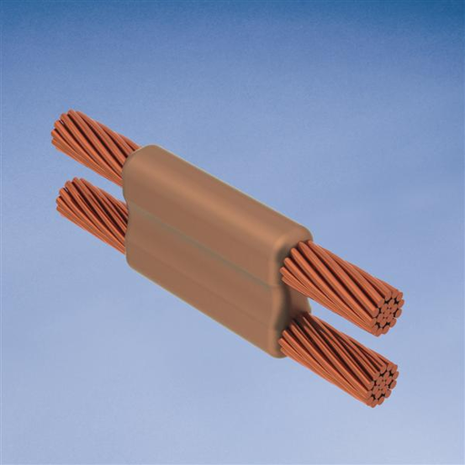 Product image for Erico PTC2V1V Cable to Cable, PT, 250 kcmil Concentric, 0.575" Conductor 1 OD, #2 Concentric, 0.292" Conductor 2 OD