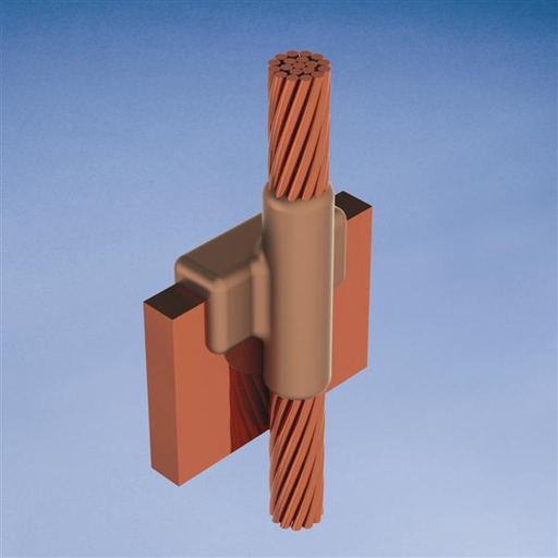 Product image for Erico LQJEH3Q Cable to Lug or Busbar, LQ, 1/4" x 2" and wider, 500 kcmil Concentric