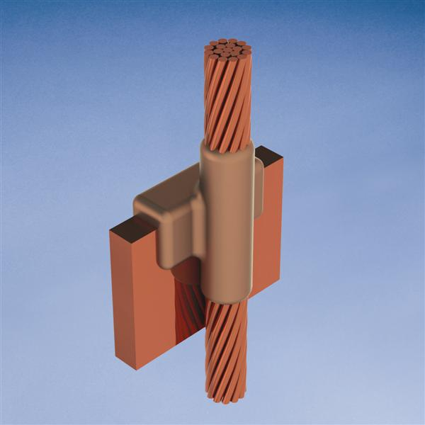 Product image for Erico LQJEH4L Cable to Lug or Busbar, LQ, 1/4" x 2" and wider, 750 kcmil Concentric