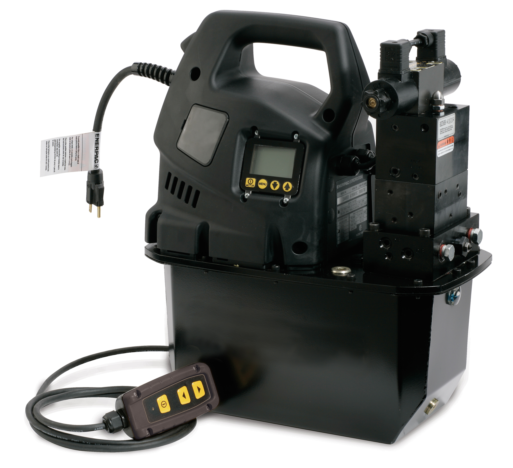 Double-Acting, manual valve controlled pump without pendant control, with LCD
