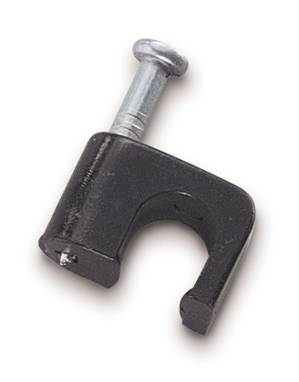 Box of 100 Black 1/4 inch Coaxial Masonry Staples - Low Voltage