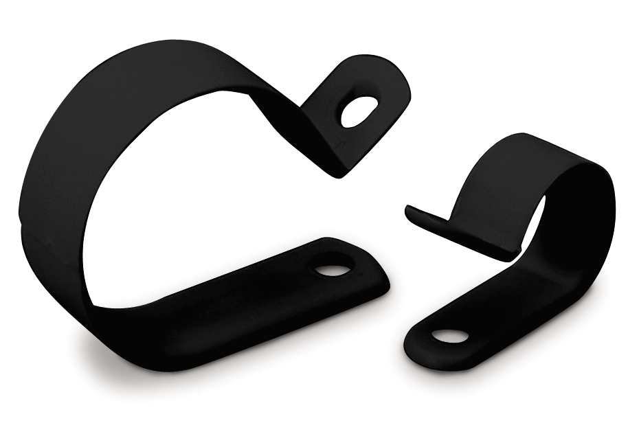 Plastic Cable Clamp, 1/4" Dia, Smooth Edge, Fast Install, Screw or Nail Mount, UVB Black, 18/Bag