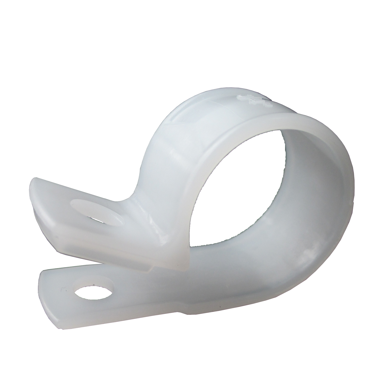 Plastic Cable Clamp, 3/4" Dia, Smooth Edge, Fast Install, Screw or Nail Mount, Natural 6/Bag