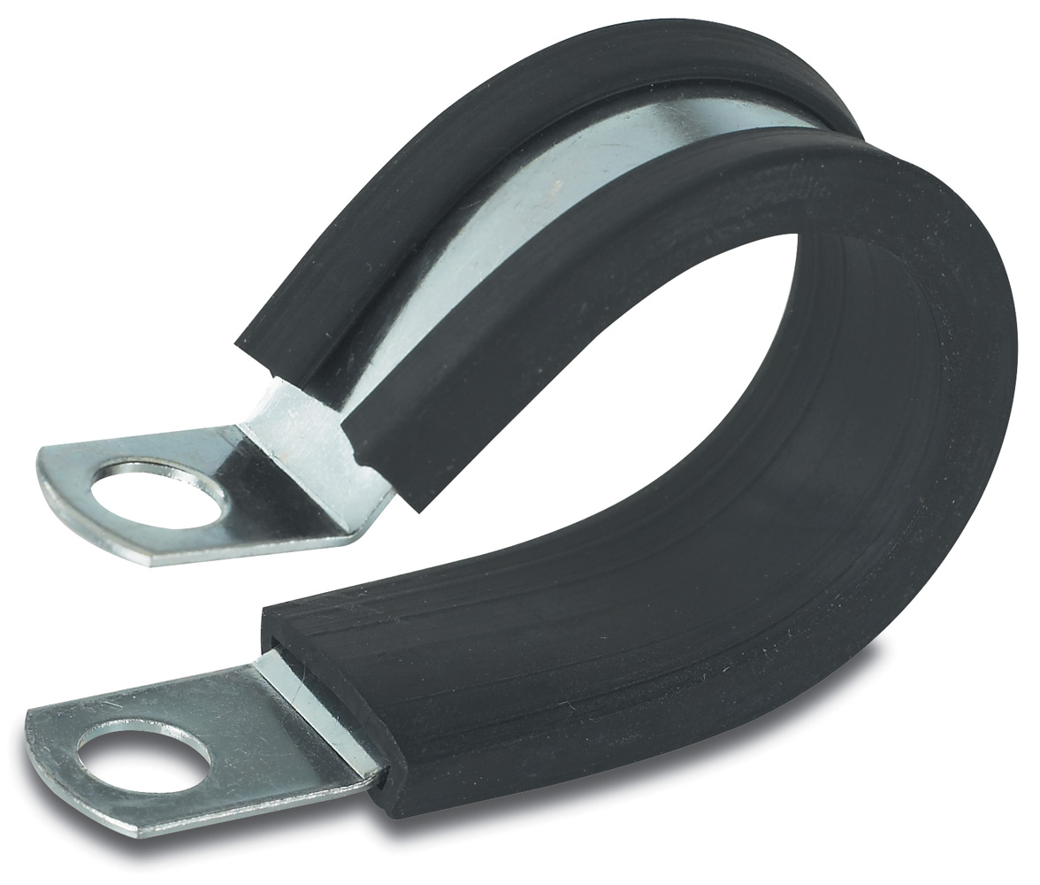 1 inch Rubber Insulated Clamp, bag of one