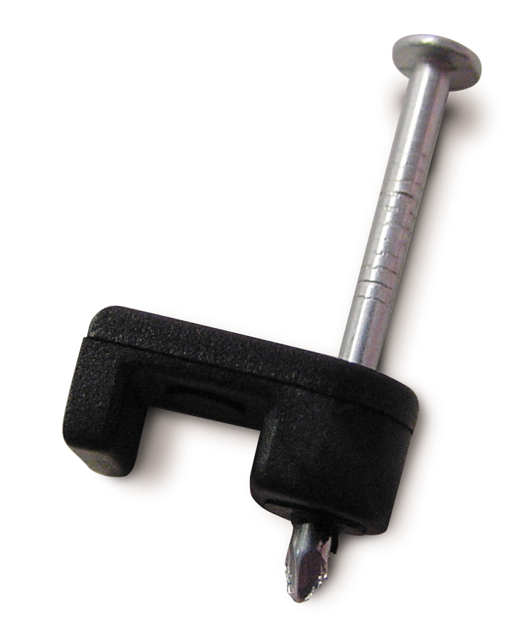 Black 3/16 inch Plastic Staples - Low Voltage