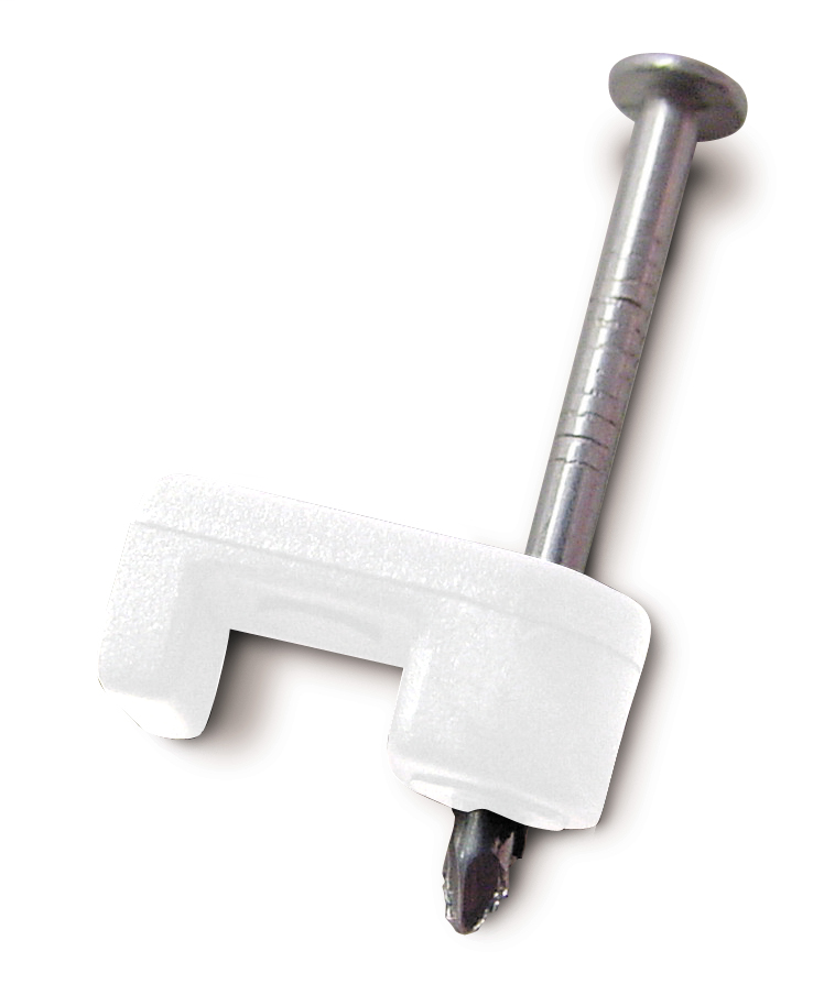 White 3/16 inch Plastic Staples - Low Voltage