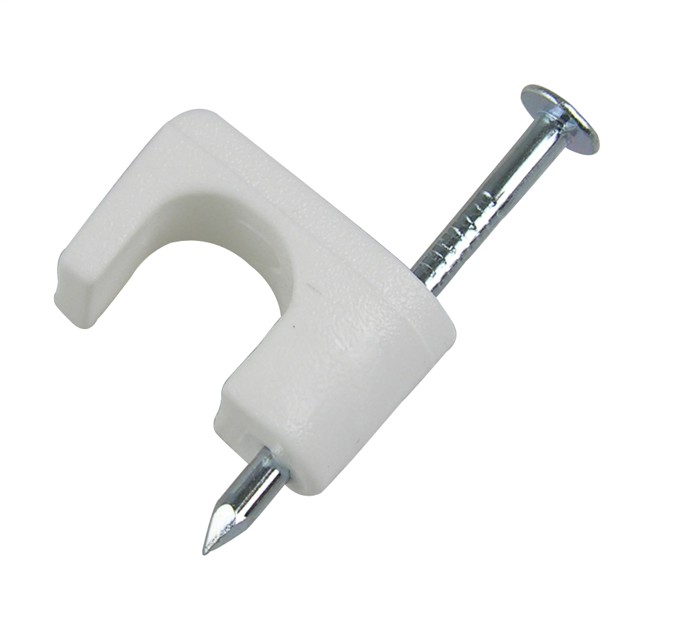 25 White 1/4 inch Coaxial Cable Staples - Low Voltage