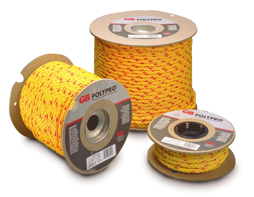 Strong, durable, lightweight polypropylene general purpose rope for manual wire pulling and general construction applications (barrier rope, tie downs, tow rope, etc.). Strong, durable, lightweight polypropylene general purpose rope for manual wire pulling and general construction applications (barrier rope, tie downs, tow rope, etc.).