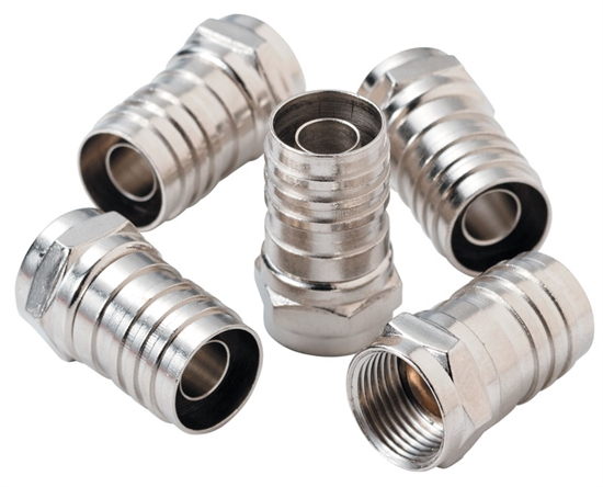 CONN F RG6Q HEX CRIMP 50-PACK