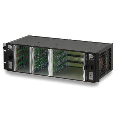 3 U system, for 2 single and 4 double (8 single) full-size AdvancedMC modules