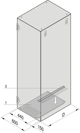 Base plate for lateral cable ducting (Varistar), 800