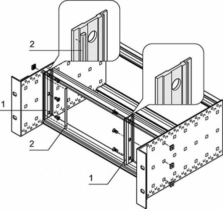 EMC shielding between front panel and side panel (recessed installation) for textile gasket