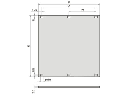 Front Panel, anodized, unshielded, screw assembly