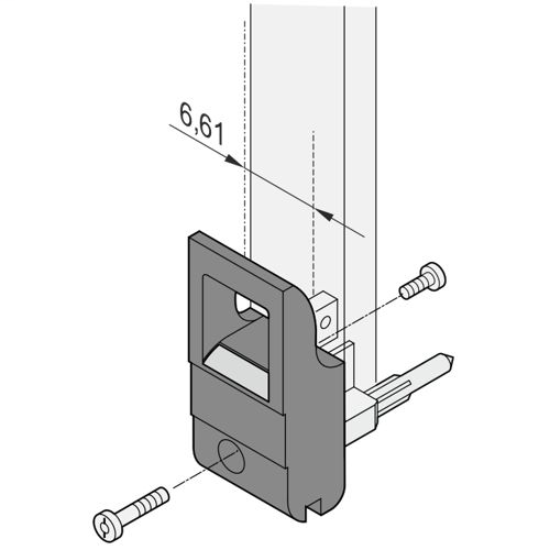 Handle, inserter / extractor, type IET, black, with offset