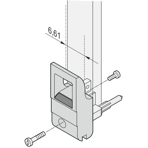 Handle, inserter / extractor, type IET, light grey, with offset