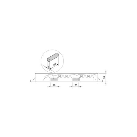 Insulating block for busbar 1 ... 4 pole
