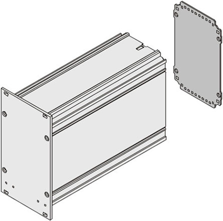 Rear panel for frame-type plug-in units, without cut-out