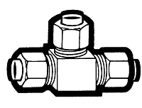 3/8 Inch (in) Tube Outside Diameter Captive Brass Sleeve Compression Fitting - Tee Union
