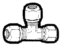 1/2 Inch (in) Tube Outside Diameter Nylon Tube Air Brake Compression Fitting - Tee Union