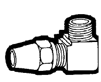 3/8 Inch (in) Tube Outside Diameter Air Brake Copper Tube Compression Fitting - Tube to Male Pipe Elbow Adapter