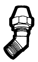 1/4 Inch (in) Tube Outside Diameter S.A.E. Flare Fitting-Assembled with Short Rod Nuts - Tube to Male Pipe 45º Elbow Adapter