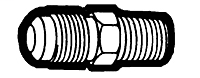 3/8 Inch (in) Tube Outside Diameter Gas Appliance Style Fitting - Flare to Male Pipe Straight Adapter - Steel